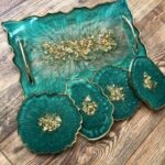 Resin Tray with 4 Coaster